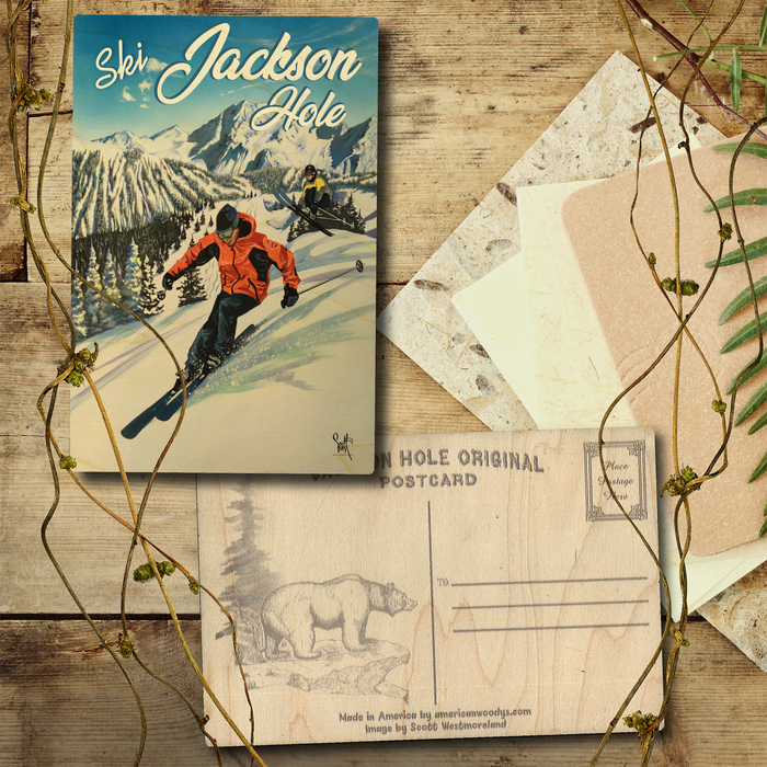 Jackson Hole Double Downhill Postcard