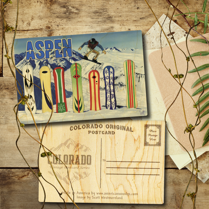 Aspen Snowboard Line up Postcard