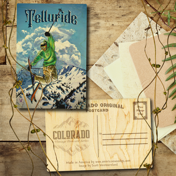 Telluride Flying Skier Postcard