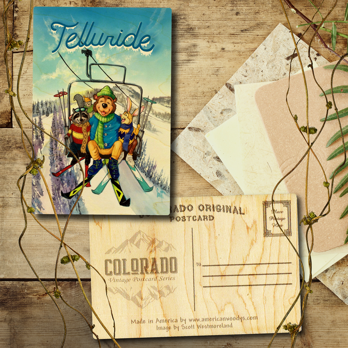 Telluride Rascals Sking Postcard