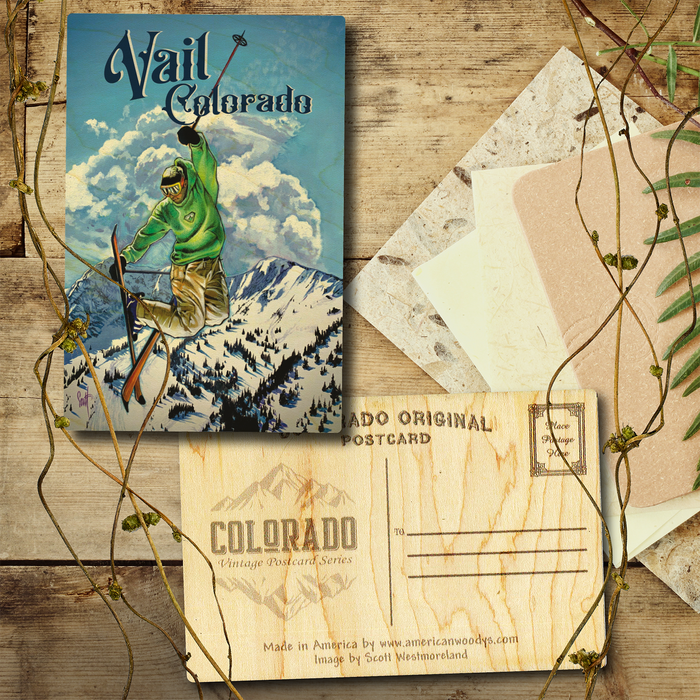 Vail Flying Skier Postcard