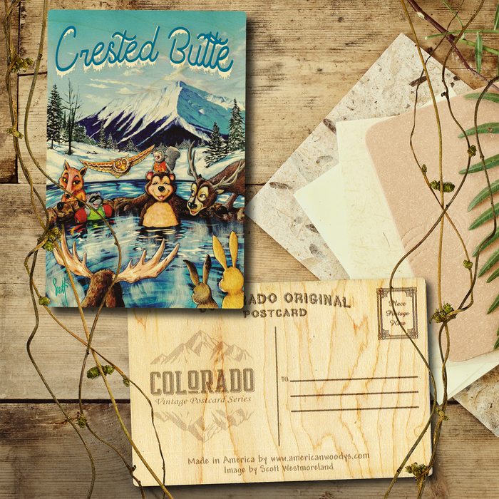 Crested Butte Rascals Hot Tubbing Postcard