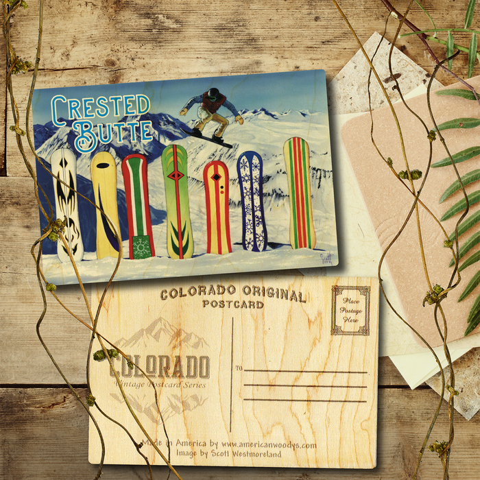 Crested Butte Snowboard Line up Postcard