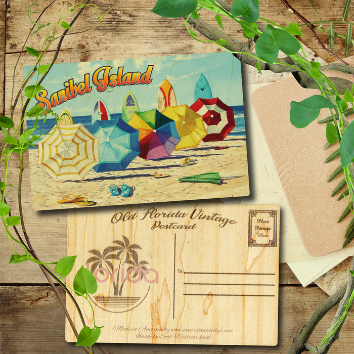 Sanibel Island Brellas & Boards Postcard