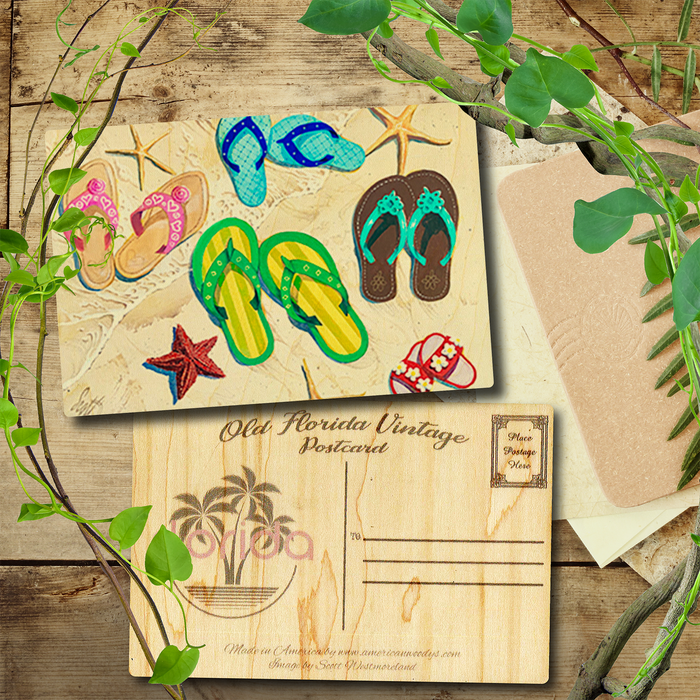 Flip Flops on the Beach Postcard